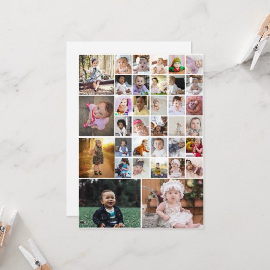Ontwerp je eigen 35 fotocollage kaart (Voorkant / Achterkant in situ)
