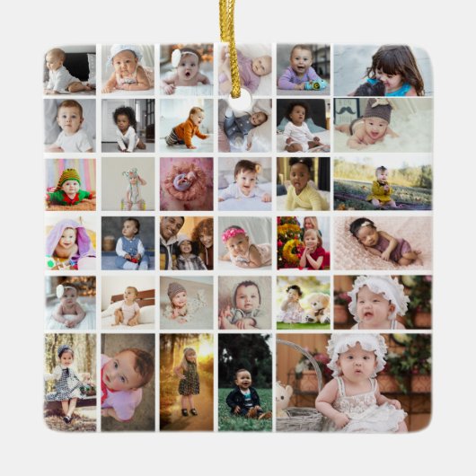 Ontwerp je eigen 35 fotocollage keramisch ornament (Voorkant)