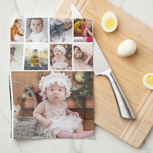 Ontwerp je eigen 35 fotocollage theedoek (Quarter Fold)