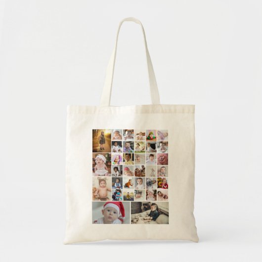 Ontwerp je eigen 35 fotocollage tote bag (Voorkant)