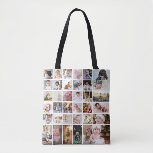 Ontwerp je eigen 35 fotocollage tote bag (Voorkant)