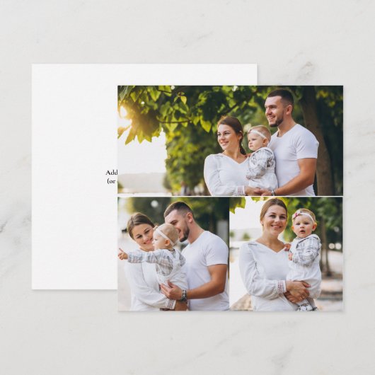 Ontwerp Je Eigen 3 Foto Collage Feestdagenkaart (Voorkant / Achterkant)