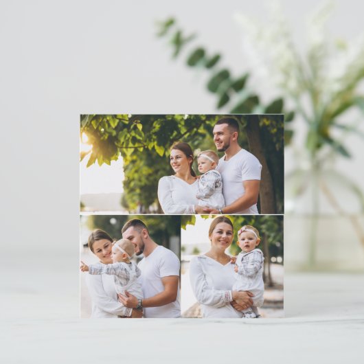 Ontwerp Je Eigen 3 Foto Collage Kaart (Staand voorkant)