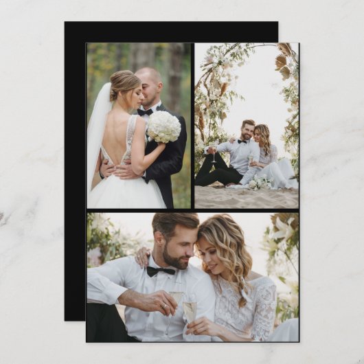 Ontwerp je eigen 3 fotocollage aankondiging (Voorkant / Achterkant)