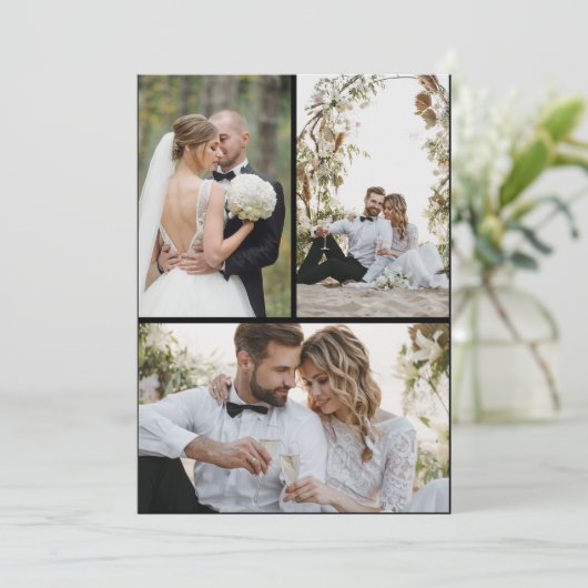 Ontwerp je eigen 3 fotocollage bedankkaart (Staand voorkant)