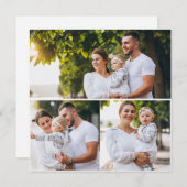 Ontwerp je eigen 3 fotocollage bedankkaart (Voorkant / Achterkant)