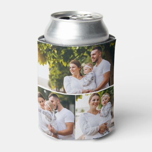 Ontwerp je eigen 3 fotocollage blikjeskoeler (Blikje Voorkant)