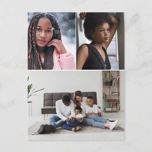 Ontwerp je eigen 3 fotocollage briefkaart (Voorkant)