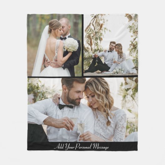 Ontwerp je eigen 3 fotocollage fleece deken (Voorkant)