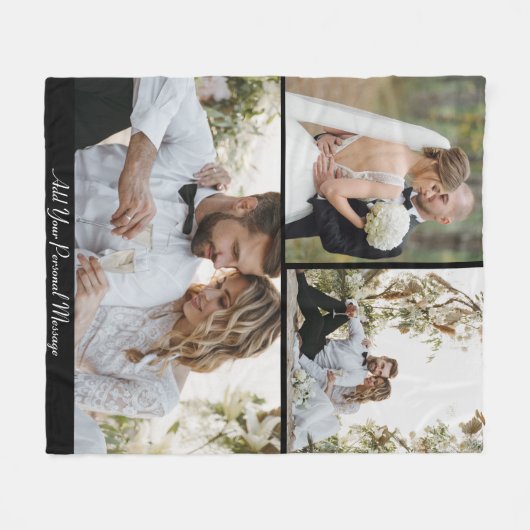 Ontwerp je eigen 3 fotocollage fleece deken (Voorkant (Horizontaal))