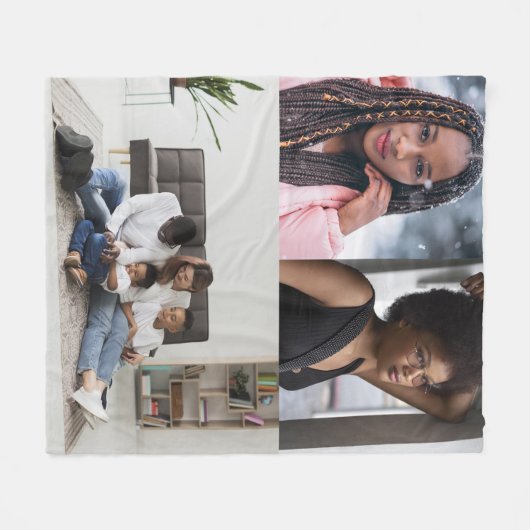 Ontwerp je eigen 3 fotocollage fleece deken (Voorkant (Horizontaal))