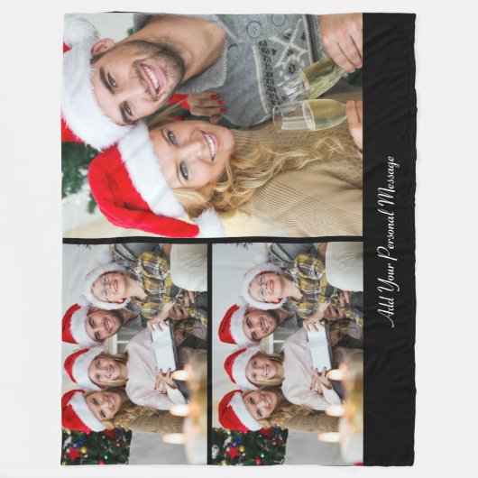 Ontwerp je eigen 3 fotocollage fleece deken (Voorkant)