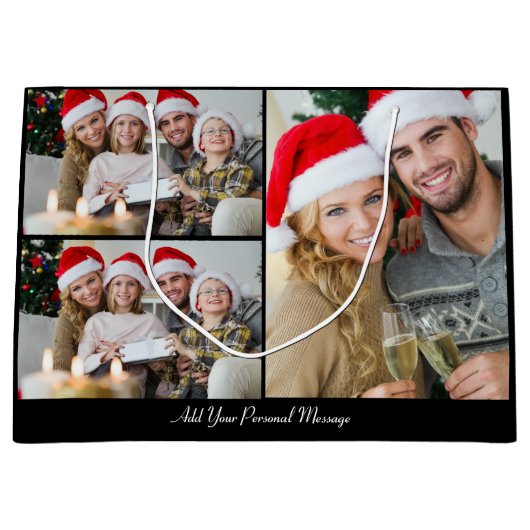 Ontwerp je eigen 3 fotocollage groot cadeauzakje (Voorkant)