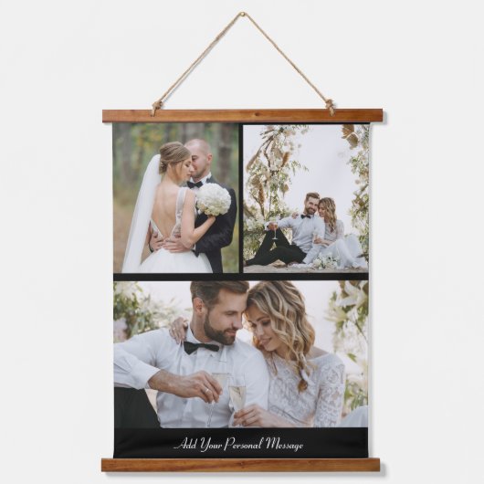 Ontwerp je eigen 3 fotocollage hangend wandkleed (Voorkant)