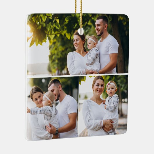 Ontwerp je eigen 3 fotocollage keramisch ornament (Rechts)