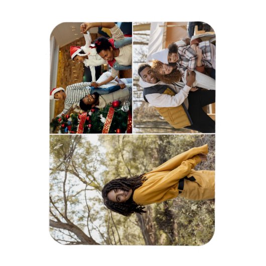Ontwerp je eigen 3 fotocollage magneet (Verticaal)