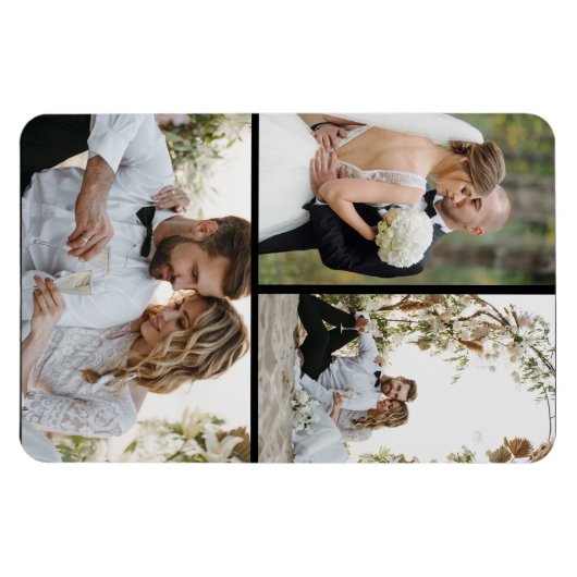 Ontwerp je eigen 3 fotocollage magneet (Horizontaal)