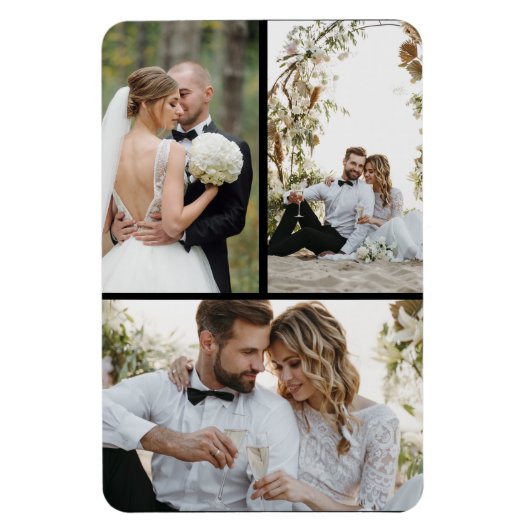 Ontwerp je eigen 3 fotocollage magneet (Verticaal)