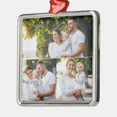 Ontwerp je eigen 3 fotocollage metalen ornament (Links)