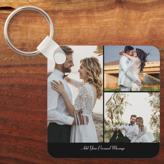 Ontwerp je eigen 3 fotocollage sleutelhanger (Voorkant)