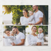 Ontwerp je eigen 3 fotocollage sparkling wijnetiket (Enkel label)