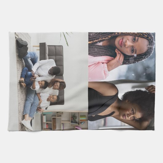 Ontwerp je eigen 3 fotocollage theedoek (Horizontaal)