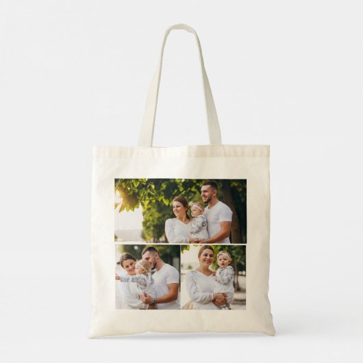 Ontwerp je eigen 3 fotocollage tote bag (Achterkant)