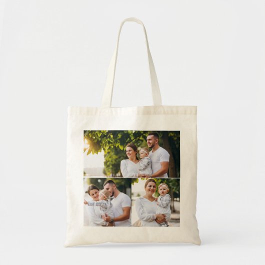 Ontwerp je eigen 3 fotocollage tote bag (Voorkant)