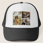 Ontwerp je eigen 3 fotocollage trucker pet (Voorkant)