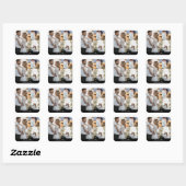 Ontwerp je eigen 3 fotocollage vierkante sticker (Vel)