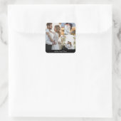 Ontwerp je eigen 3 fotocollage vierkante sticker (Tas)