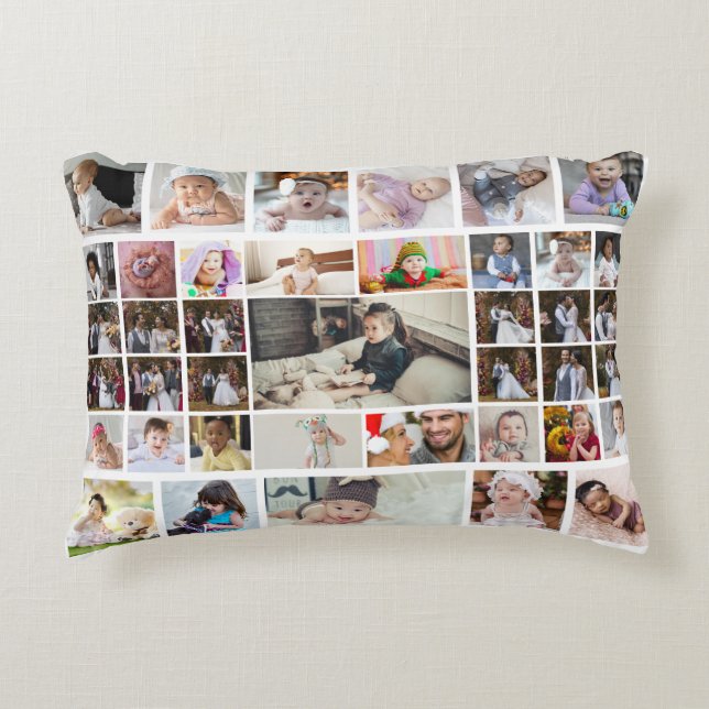 Ontwerp je eigen 40 fotocollage accent kussen (Voorkant)