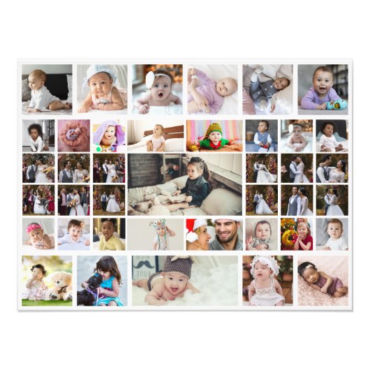 Ontwerp je eigen 40 fotocollage foto afdruk (Voorkant)