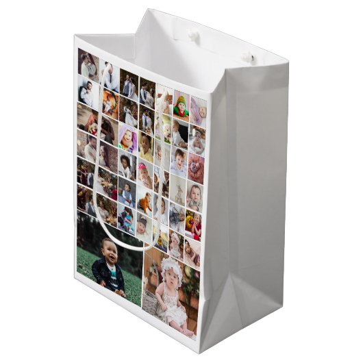 Ontwerp je eigen 40 fotocollage medium cadeauzakje (Voorkant Gekanteld)