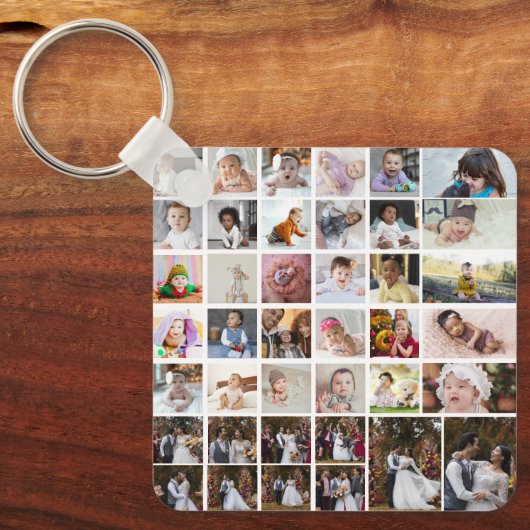 Ontwerp je eigen 40 fotocollage sleutelhanger (Voorkant)