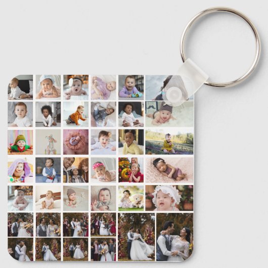 Ontwerp je eigen 40 fotocollage sleutelhanger (Achterkant)