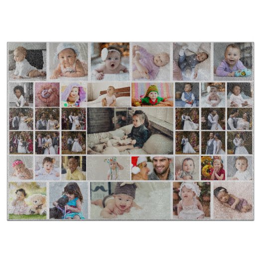 Ontwerp je eigen 40 fotocollage snijplank (Voorkant)