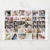 Ontwerp je eigen 40 fotocollage sparkling wijnetiket (Enkel label)