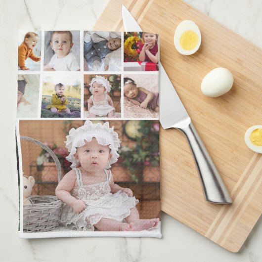 Ontwerp je eigen 40 fotocollage theedoek (Quarter Fold)