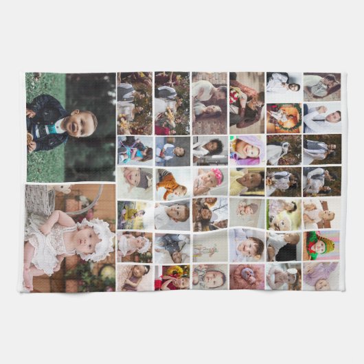 Ontwerp je eigen 40 fotocollage theedoek (Horizontaal)