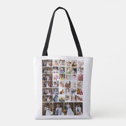 Ontwerp je eigen 40 fotocollage tote bag (Achterkant)