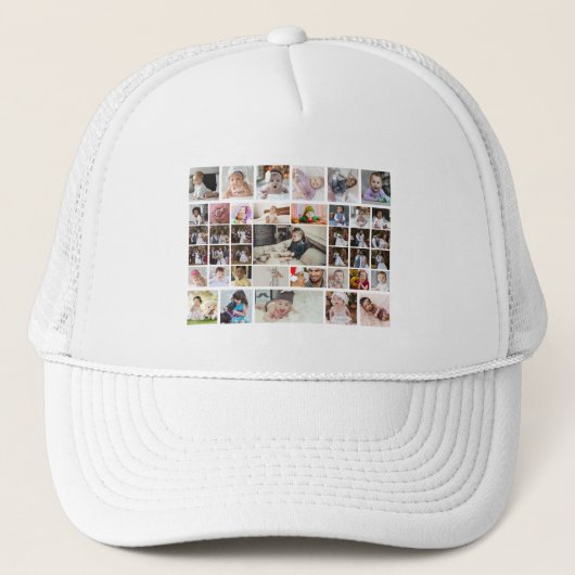 Ontwerp je eigen 40 fotocollage trucker pet (Voorkant)