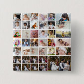 Ontwerp je eigen 40 fotocollage vierkante button 5,1 cm (Voorkant)