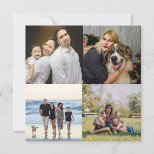 Ontwerp je eigen 4 familiefoto collage feestdagenkaart
