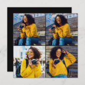 Ontwerp je eigen 4 foto collage feestdagenkaart (Voorkant / Achterkant)