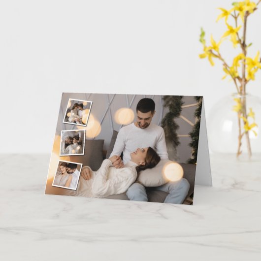 Ontwerp Je Eigen 4 Foto Collage Kaart (Gele Bloem)