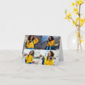 Ontwerp je eigen 4 foto collage kaart (Gele Bloem)