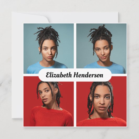 Ontwerp Je Eigen 4 Foto Collage Kaart (Voorkant)