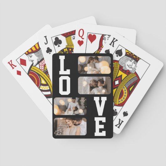 Ontwerp Je Eigen 4 Foto Collage Pokerkaarten (Achterkant)