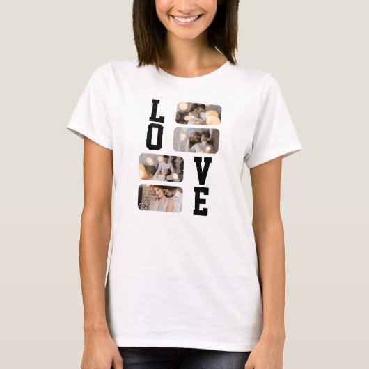 Ontwerp Je Eigen 4 Foto Collage T-shirt (Voorkant)